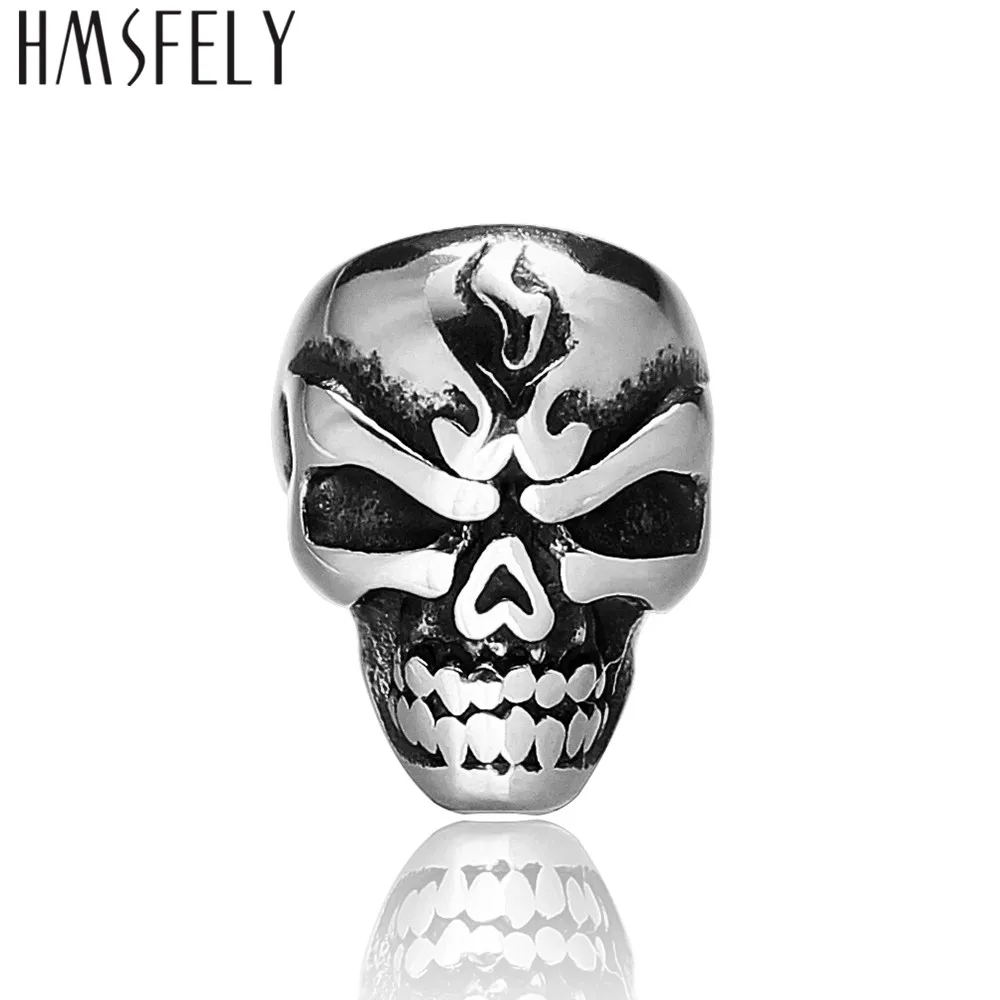 HMSFELY бусины из нержавеющей стали с черепом аксессуары для изготовления кожаных