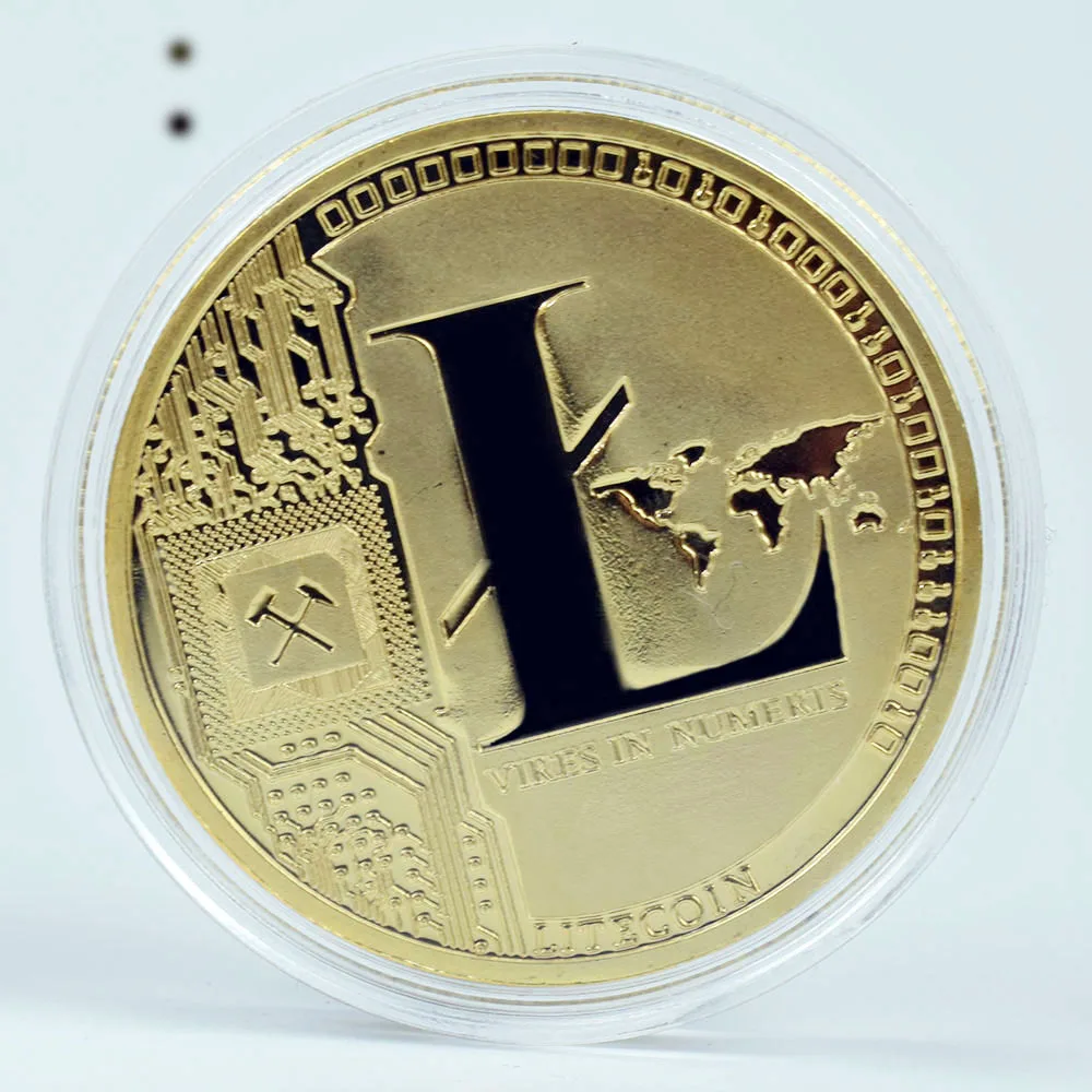 Золотистая/Серебристая монета-литкоин монета для криптовалюты металлическая
