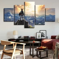 5pcs anime zelda breath of the wild wall art canvas hd posters pictures paintings home decor accessories living room decoration