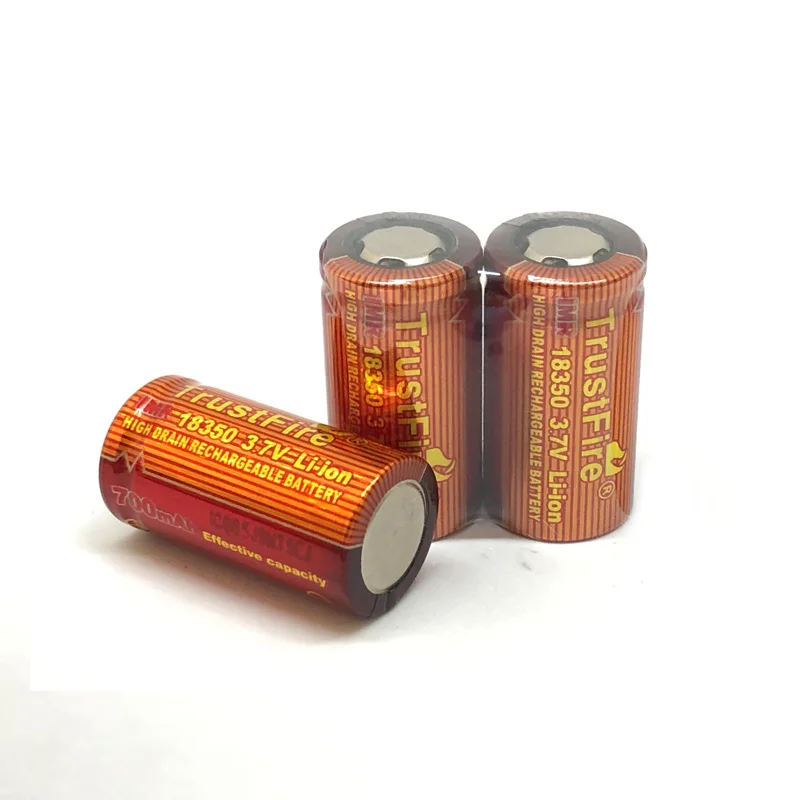 

TrustFire IMR 18350, литий-ионный аккумулятор 3,7 В 700 мАч для фонарей, электронный фонарь