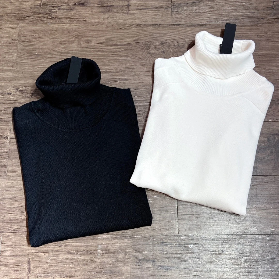 21FW зимний мужской теплый удобный Однотонный свитер с высоким воротником |