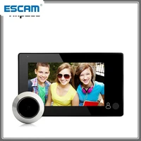 1080p peephole door camera 4 3 inch color screen with door bell led lights electronic doorbell viewer security escam m4300b