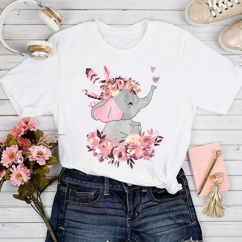 

T-shirts Women Printing Love Heart Sweet Valentine 2021 Spring Summer Tshirt Top Lady Print Clothes Stylish 2021 Tee T-Shirt