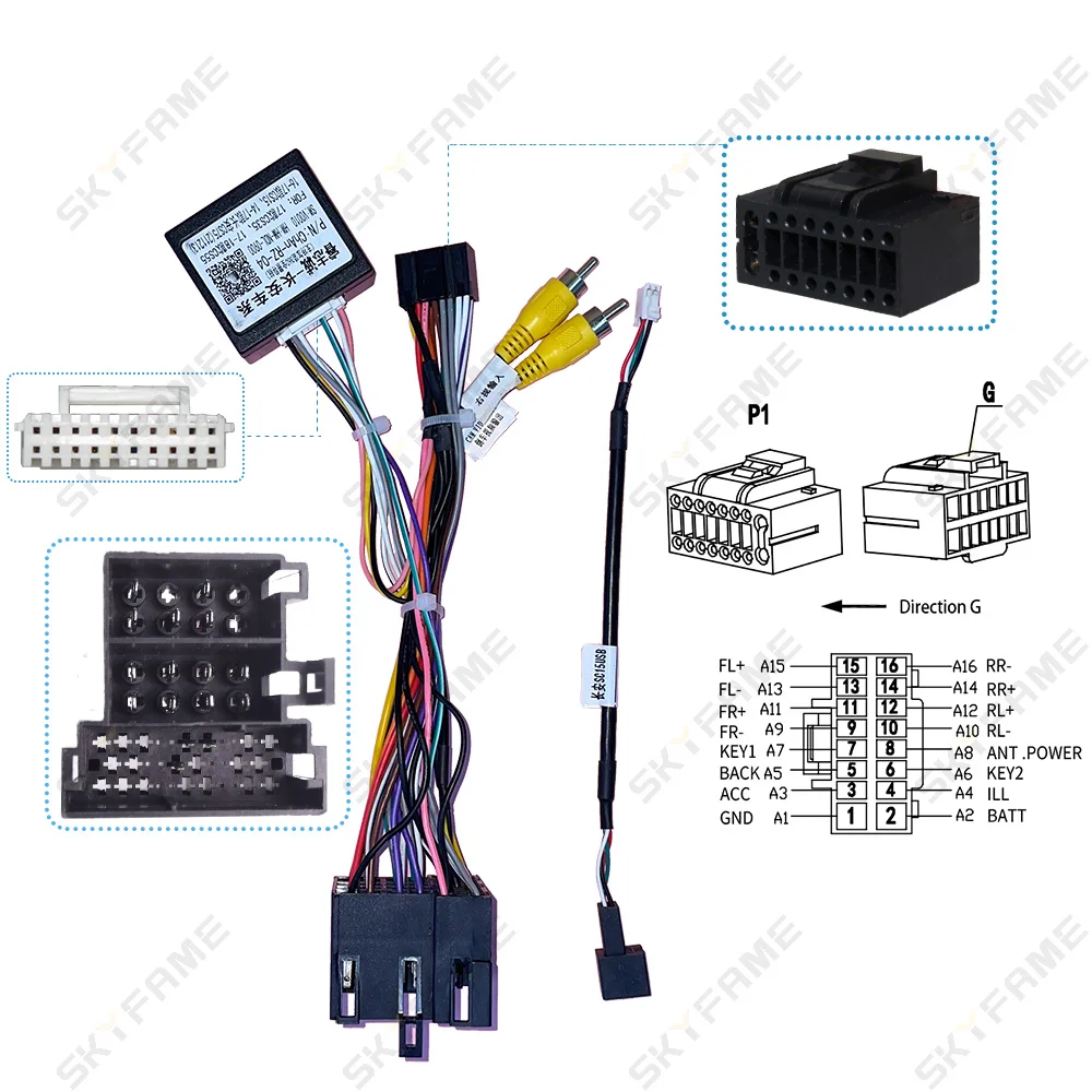 SKYFAME Car 16 Pin Stereo Wire Harness Adapter With Canbus Box Decoder For CHANA Changan CS35/CS55/CS75/CS15 | Автомобили и