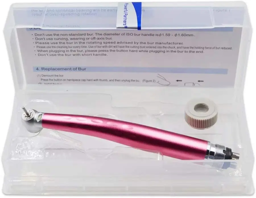 

Dental Handpiece Pink LED Light Implement Stable and Reliable 4H (3 Pieces)