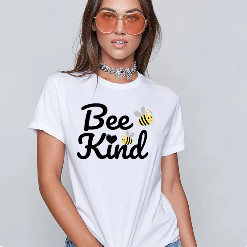 BEE kind Print t shirt for women 2020 new fashion tshirt femme Camiseta dibujos animados O-Neck vogue |