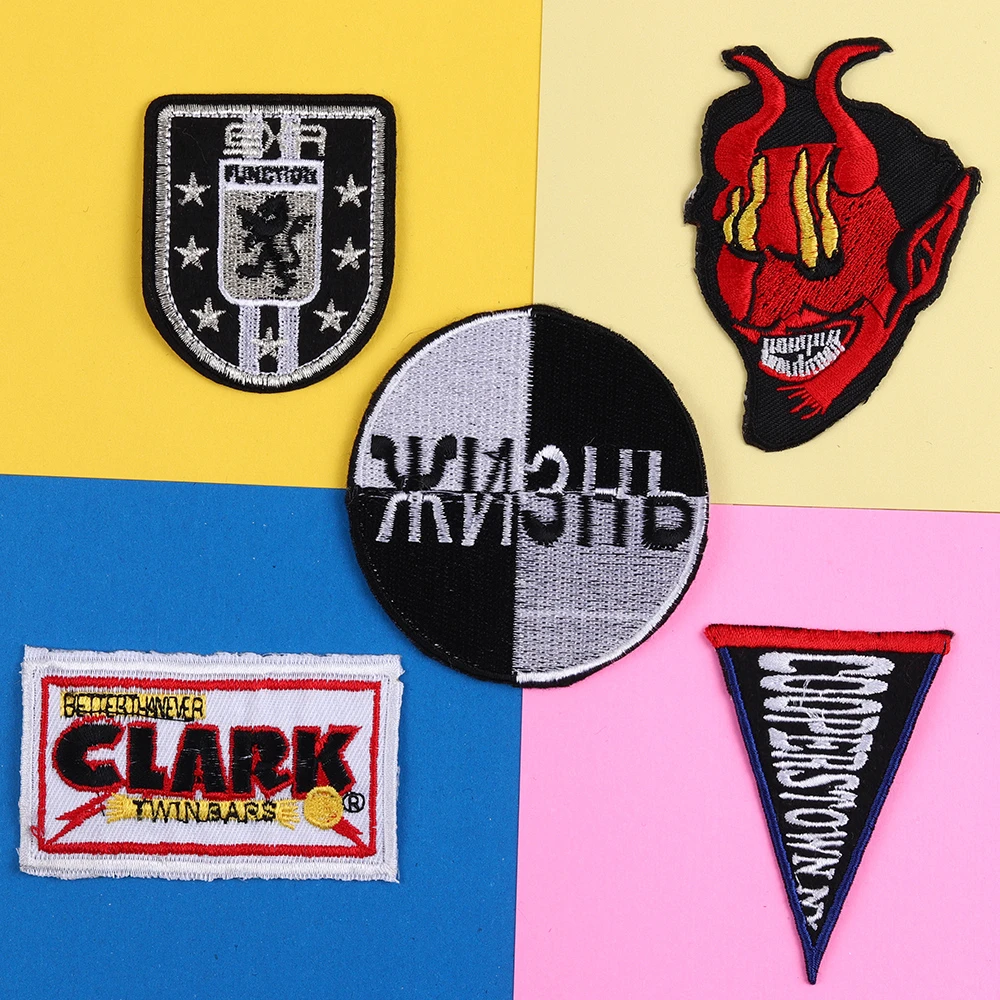 Нашивки в стиле панк с вышивкой дьявола нашивки надписями военная эмблема