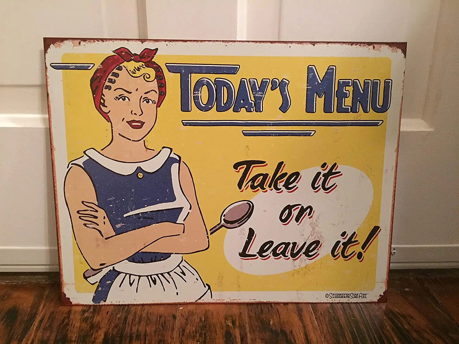 

Diuangfoong Today’s Menu Take It Or Leave It Reproduction Metal Sign 12" x 8"