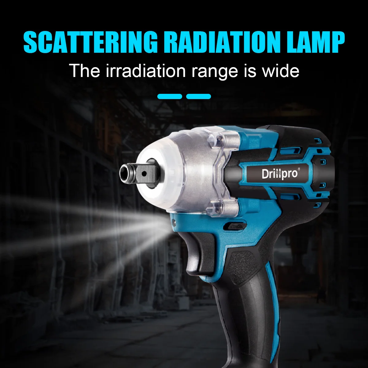 Drillpro 388VF 520N.M Brushless Cordless Electric Impact Wrench Power Tools 3000mAh Li Battery LED Light For Makita 18V Battery