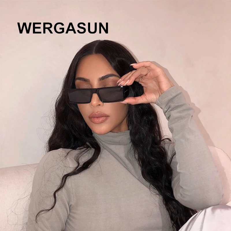 WERGASUN Модные прямоугольные маленькие Солнцезащитные очки женские роскошные