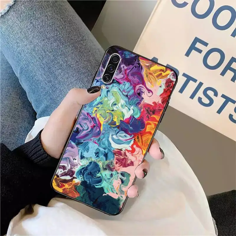 

Colorful abstract splash ink texture Phone Case For Samsung galaxy S 9 10 20 A 10 21 30 31 40 50 51 71 s note 20 j 4 2018 plus