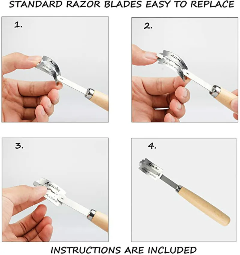 Wooden Bread Lame Cutter Knife Slicer Slashing Tool Dough Scoring Blade Tools Leather Protective with Blades and Cover | Дом и сад