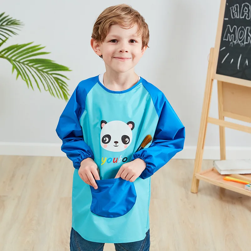 Рисунок длинный SleeveChildren фартук детские нагрудники милый детский нагрудник с