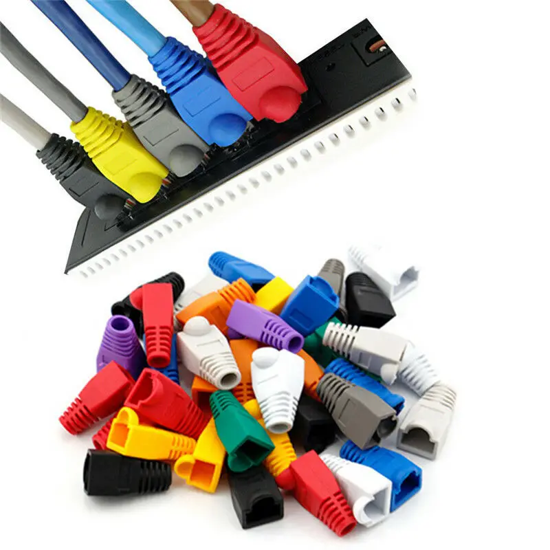 

20 шт. Cat6 RJ45 разъем адаптера Кепки для 0,6 мм Ethernet сетевой кабель Разъем Вилки RJ45 Cat5 CAT6 крышка Кепки гнездо сапоги Кепки