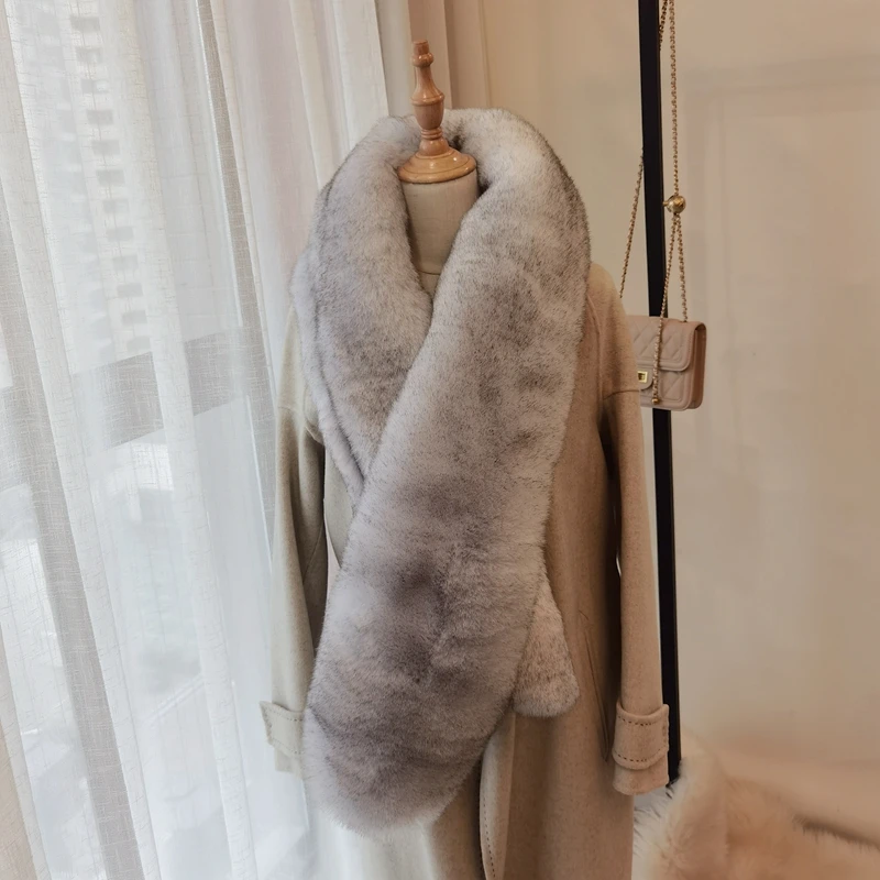 Stylish Soft Hariy Shaggy Faux Fox Fur Warm Long Scarf Collar Women Shawl Cap Scarves Candy Colors |