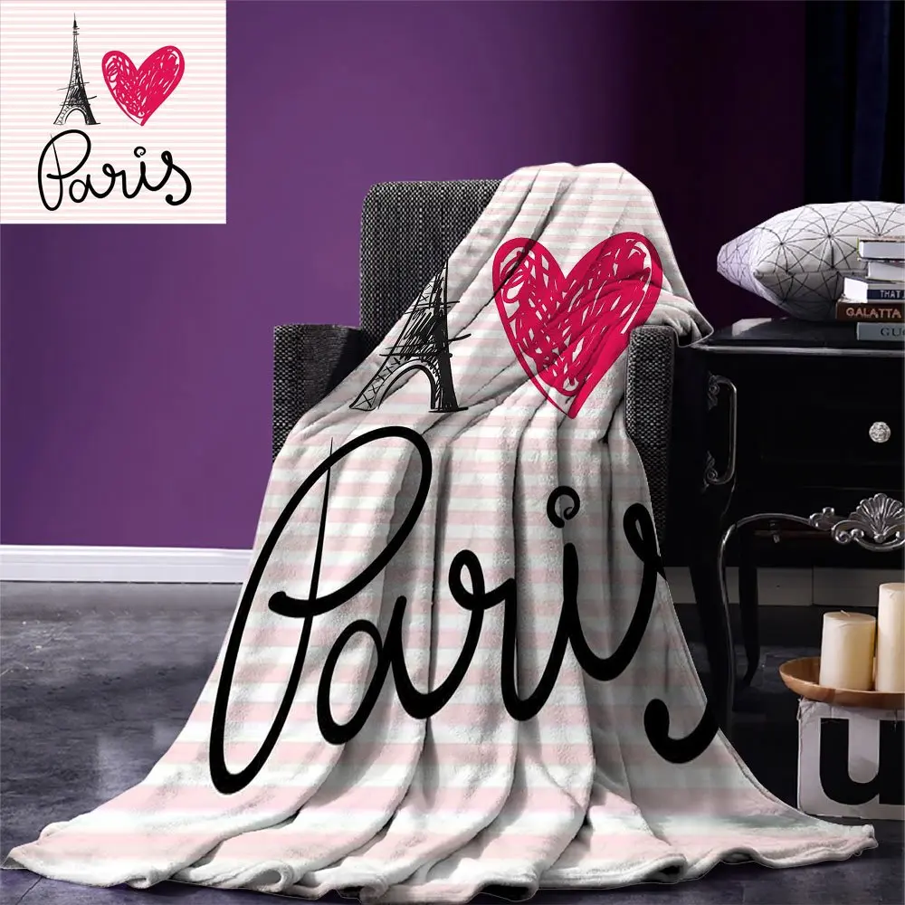Декоративное одеяло с изображением Города Парижа Эйфелева башня иллюстрация
