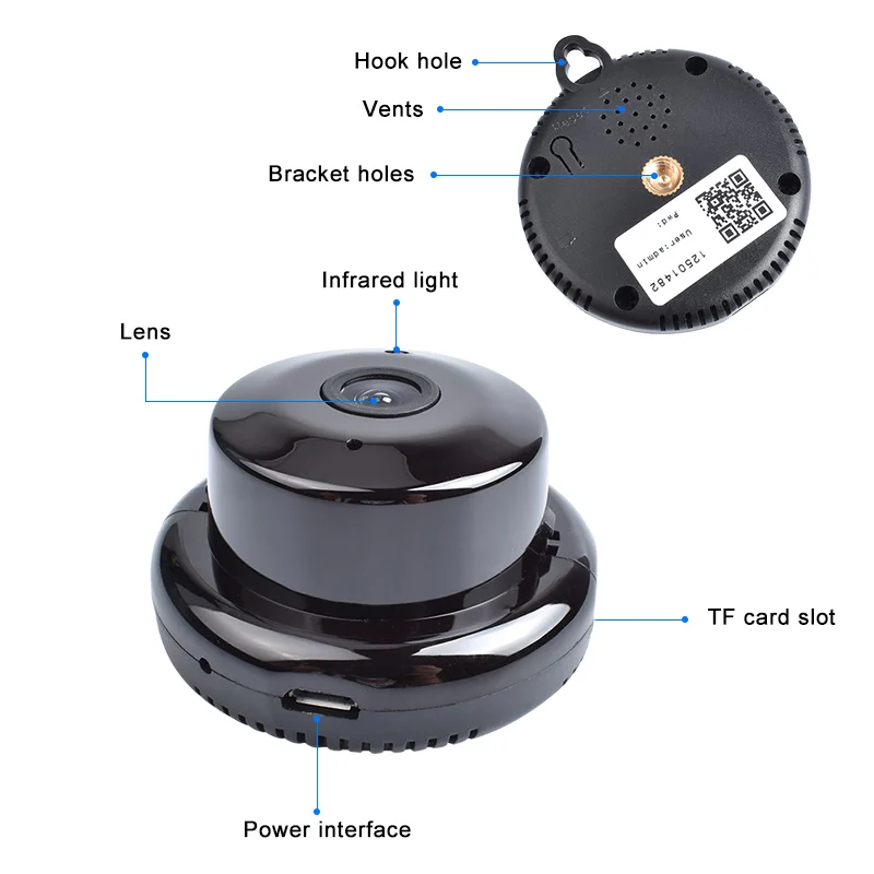 

IP Camera WiFi 1080P Wireless Home Security Mini Camera CCTV Surveillance IR Night Vision(No Light) Motion Detection P2P Camera