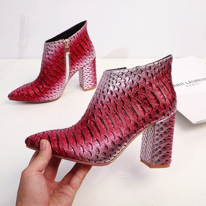

women shoes 2021 Winter ankel boots for women Black gold red 32-44