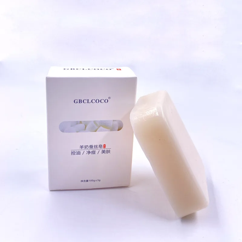 Мыло для лица 100 г шелковое козье молоко ручной работы из пеноматериала контроль