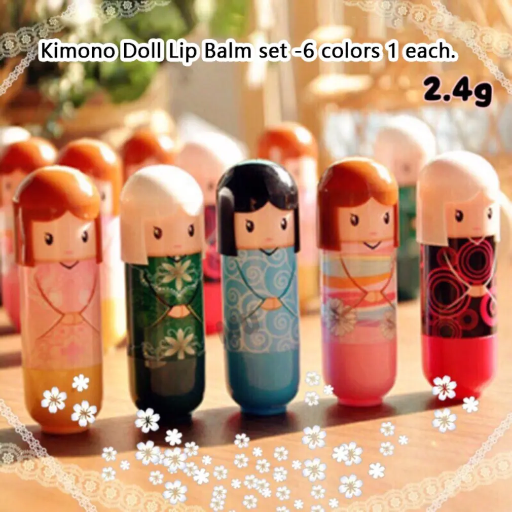 

6pcs/set Kimono Doll Lipstick 6 Colors Cosmetics Moisturizing Lips Moisten And Prevent Crack Healthy Lip Balm