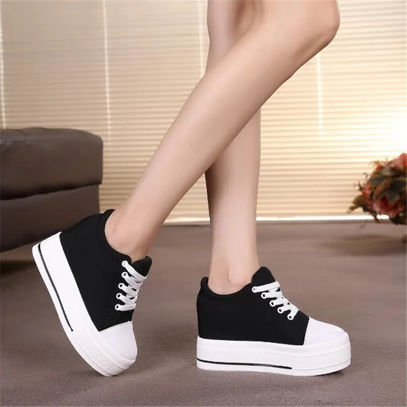 Женские туфли на платформе Белые Повседневные высоком каблуке 10 см толстой