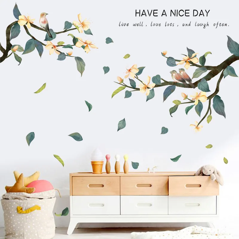 

Cartoon Animals Flowers Plants Wall Stickers Leaves Wall Decals For Kids Room Living Room Bedroom Nursery Home Decoration