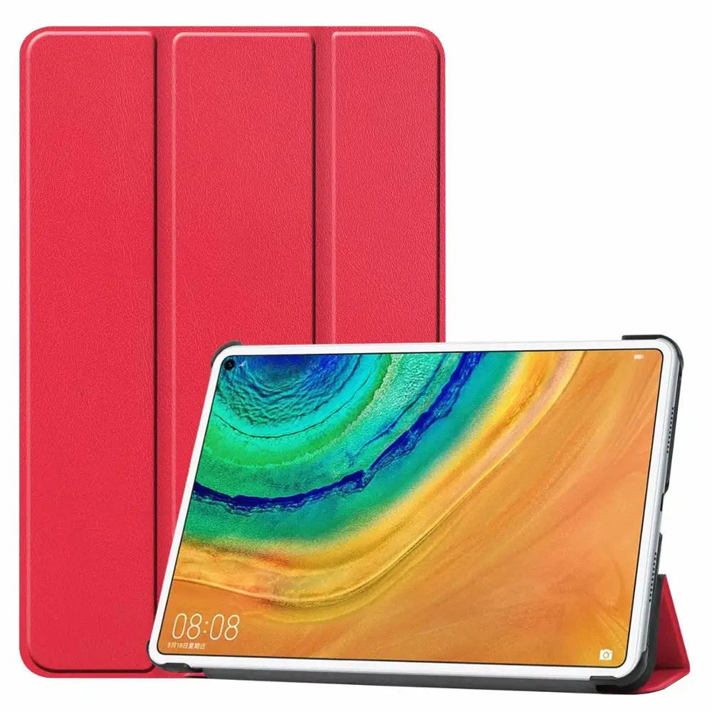 

Magnetic Trifold Leather Case Tablet Folio 3 Fold For Huawei MediaPad T5 10 M5 Lite 10 M6 10.8 2019 MatePad Pro 10.8 100pcs