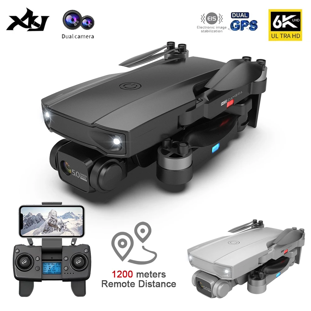 

XKJ HJ88 2021 New Drone 6K Dual HD Camera Professional Aerial Photography Brushless Motor Foldable Quadcopter RC Distance 1200M