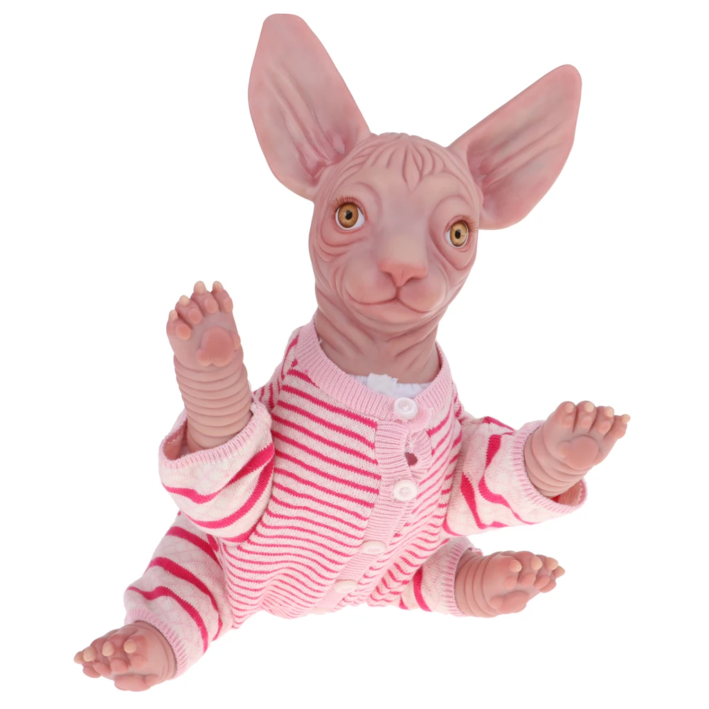 Реалистичный силиконовый реборн 18 дюймов наборы Сфинкс кошка и одежда