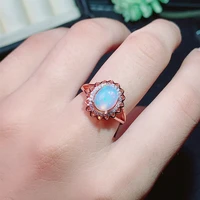 big size opal oval 810mm gemstone ring 925 sterling silver natural ethiopia opal colorful stone fine jewelry for women