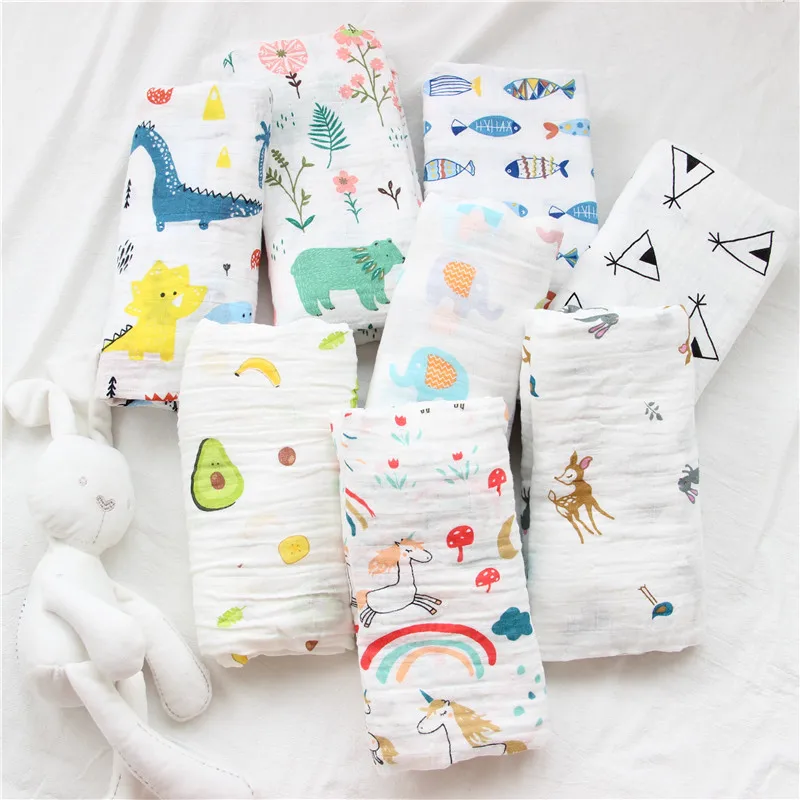 Детские Стёганое одеяло Одеяло для новорожденных обертка муслин набор