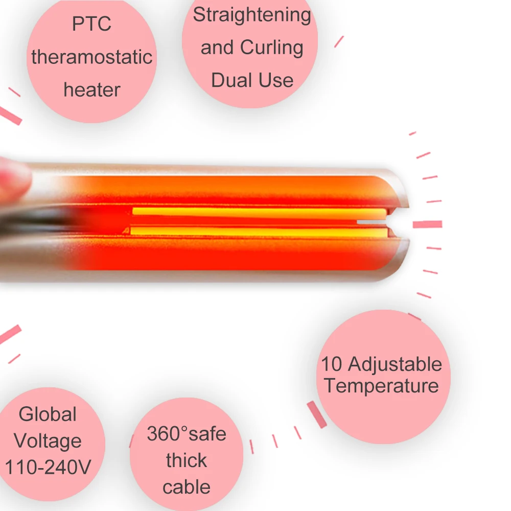 2 в 1 регулируемая температура щипцы для завивки волос палочка ролик утюжок