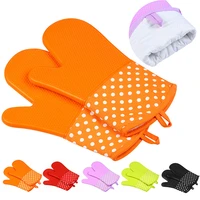 heat resistant silicone oven mittens microwave oven thickened insulated gloves cooking baking bbq oven pot holder kitchen mitts