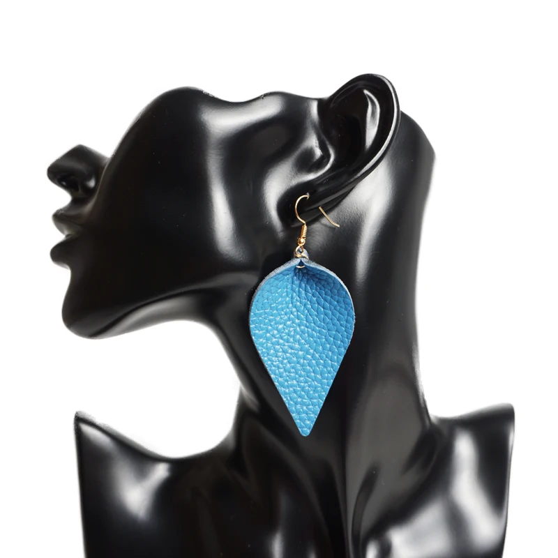 Модные женские серьги M & G из натуральной кожи с листьями массивные подвески