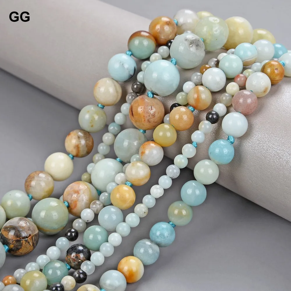 Женское ювелирное изделие GG Jewelry натуральное круглое ожерелье из амазонита 19