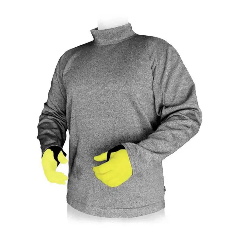 tall collar Anti-cut Cut Resistant Self-defense light Schutzweste Tatico Anti Covert Stab long sleeve protective t-shirt work clothing - Цвет: tall collar