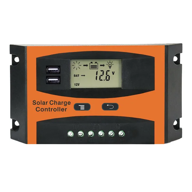 30A 20A 12V 24V AUTO Solar Controller LCD Charge with Dual USB 5V Panel Battery Regulator |