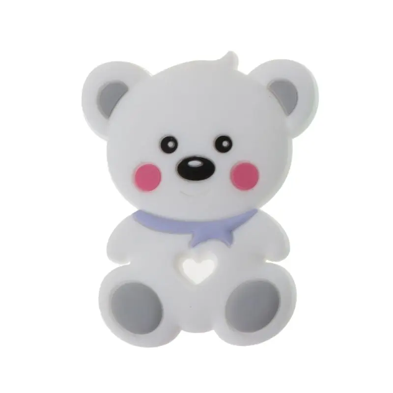 Силиконовая подвеска прорезыватель Медведь Детский BPA бесплатно Жевательная для