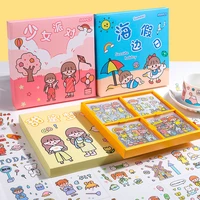 100pcsset cute girl children cartoon stickers diy scrapbooking diary planner decoration sticker album paper sticker for art