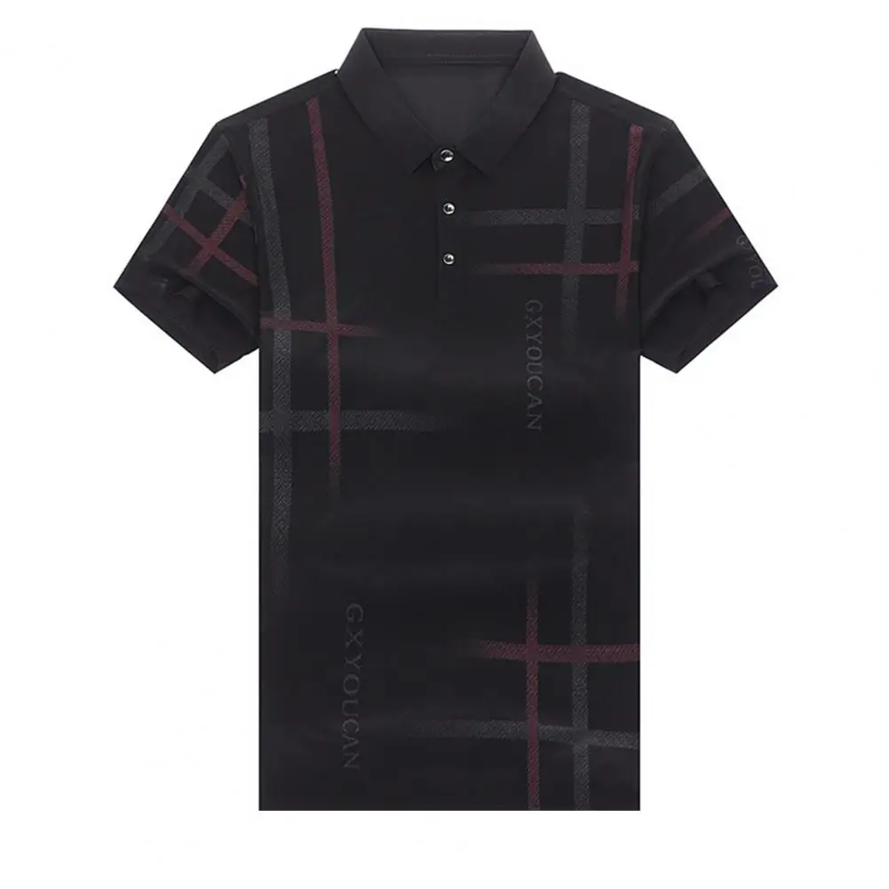 

75% Hot Sales!!!Men Shirt Striped Skin-friendly Summer Turndown Collar T-Shirt for Party