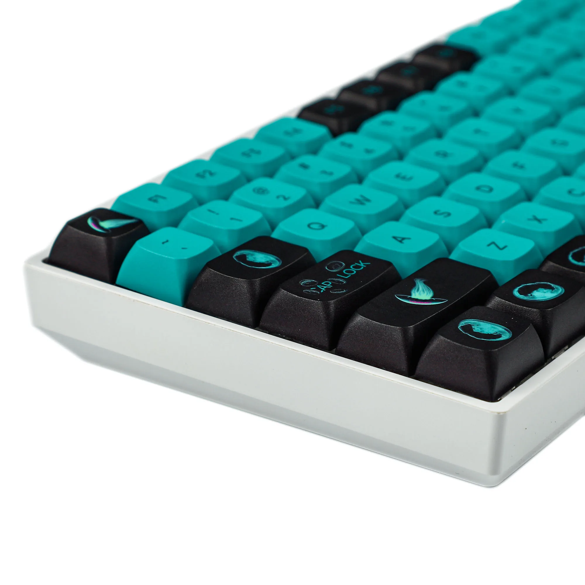 YMDK ZDA PBT колпачки для ключей Jellyfish Hana маття Ретро краситель Sub похож на XDA для Германии 104 87 61 Melody 96 KBD75 ID80 GK64 SP84