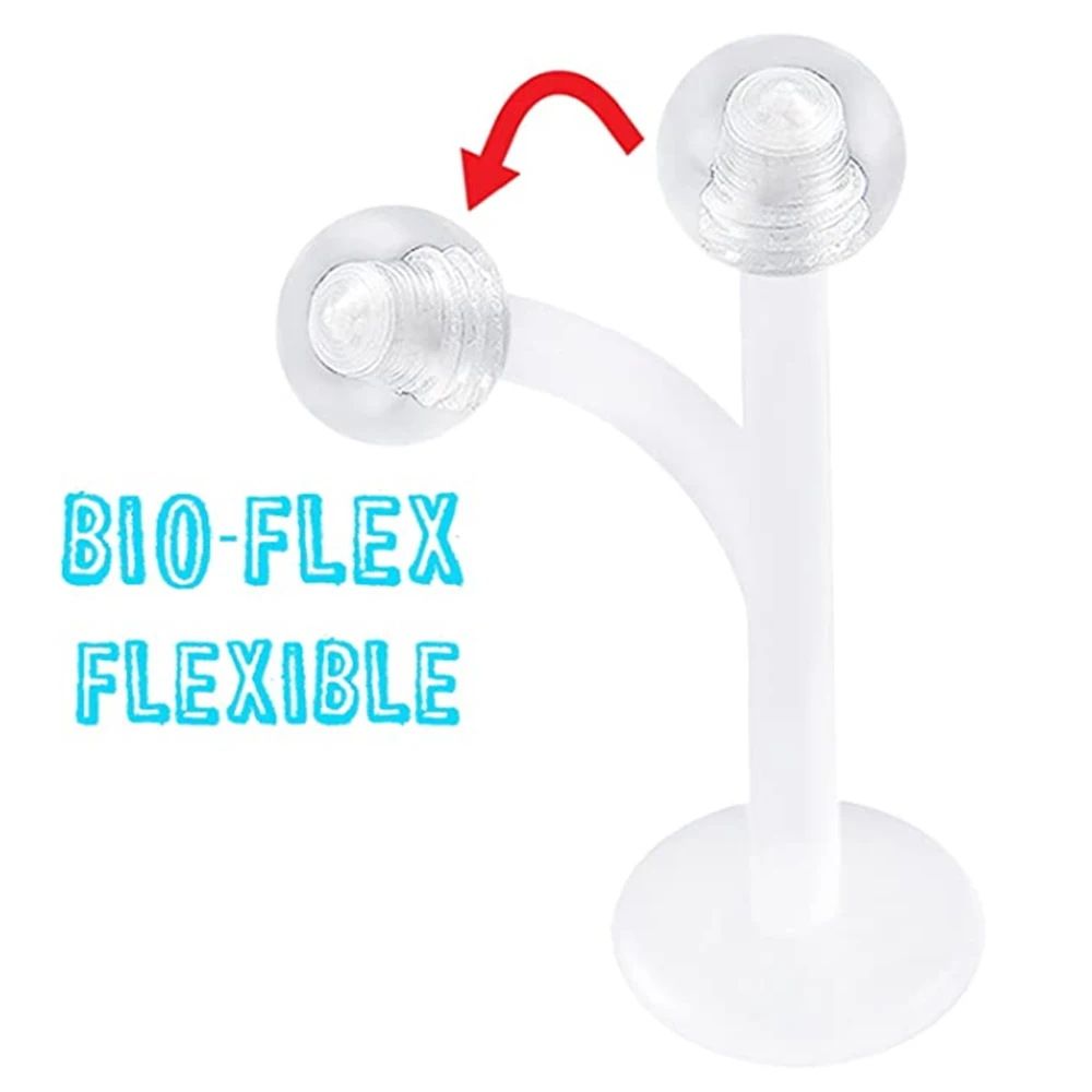 Прозрачный акриловый фиксатор для губ Bioflex прямые кольца Козелка спиральный