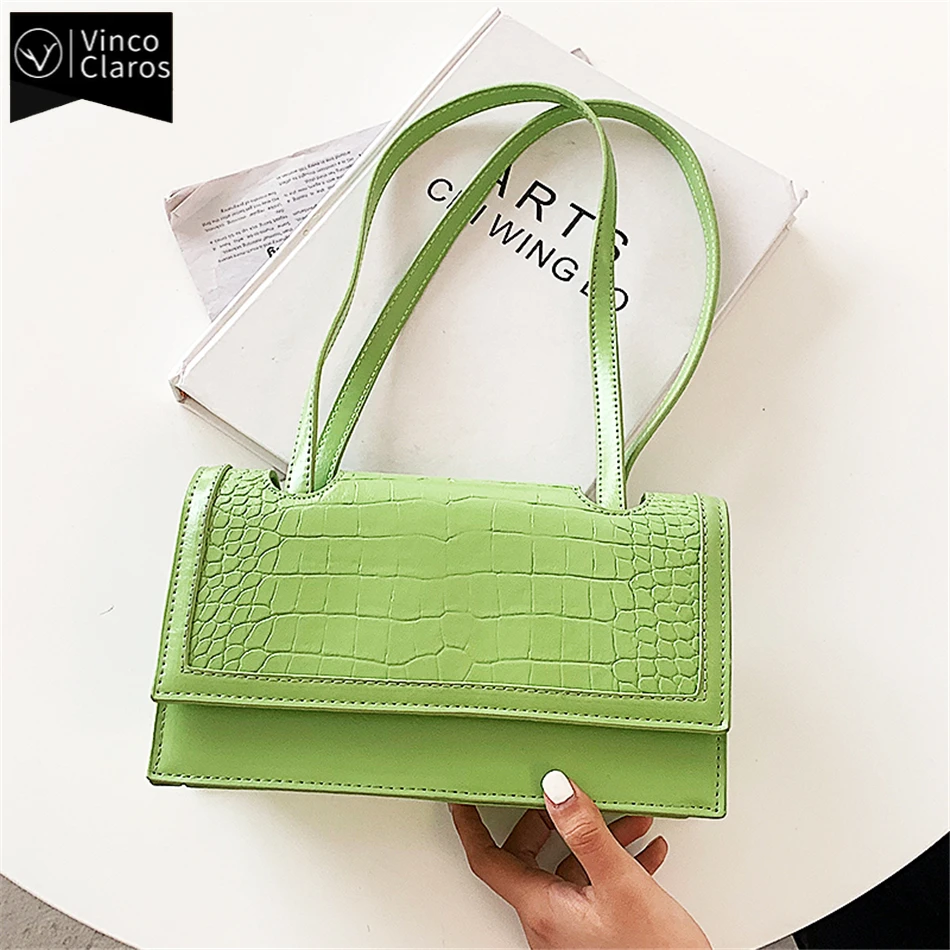 

Stone Pattern Women Underarm Bag Trend Simple Baguette Bag Female Soft PU Leather Handbags Designer Shoulder Bags for Women 2021