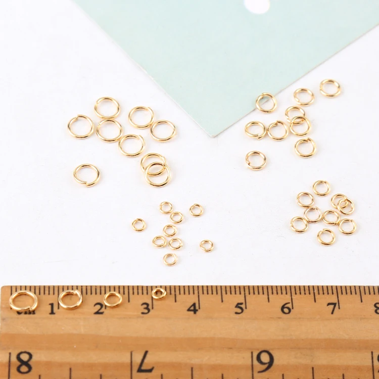 

10pcs 14k Gold Opening Circle Copper Plating Color Preserving Handmade Round Rings Jewelry Making Accessories Component Diy