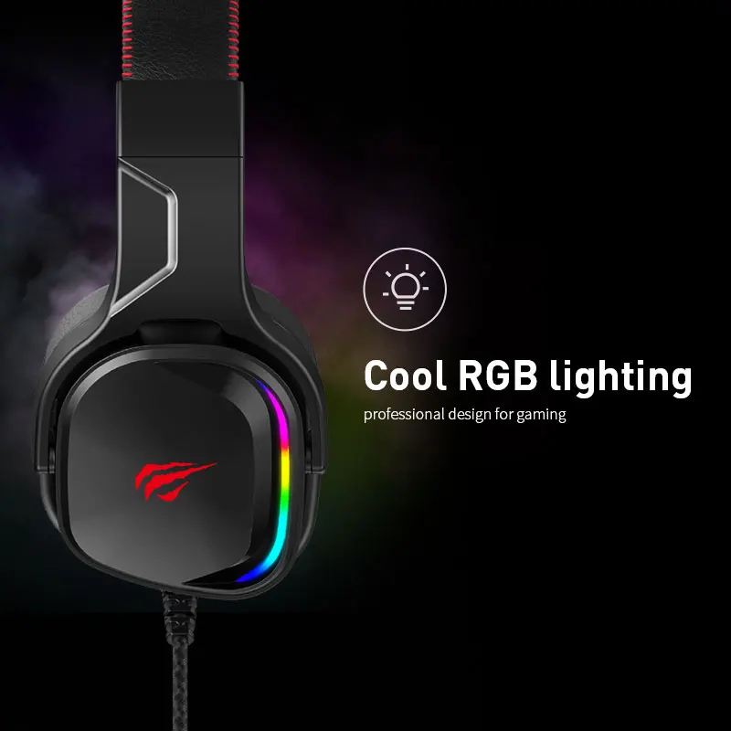 Игровая гарнитура Havit 7 1 с объемным звуком USB проводная RGB светильник игровые