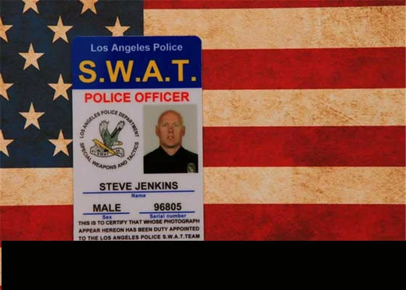 Only Custom Card Соединенные Штаты LA полицейский SWAT полицейский бейджи кожаный чехол держатель ID карты водительские права кошельки Держатель США фильм LAPD Косплей - Окраска металла: Only Custom Card