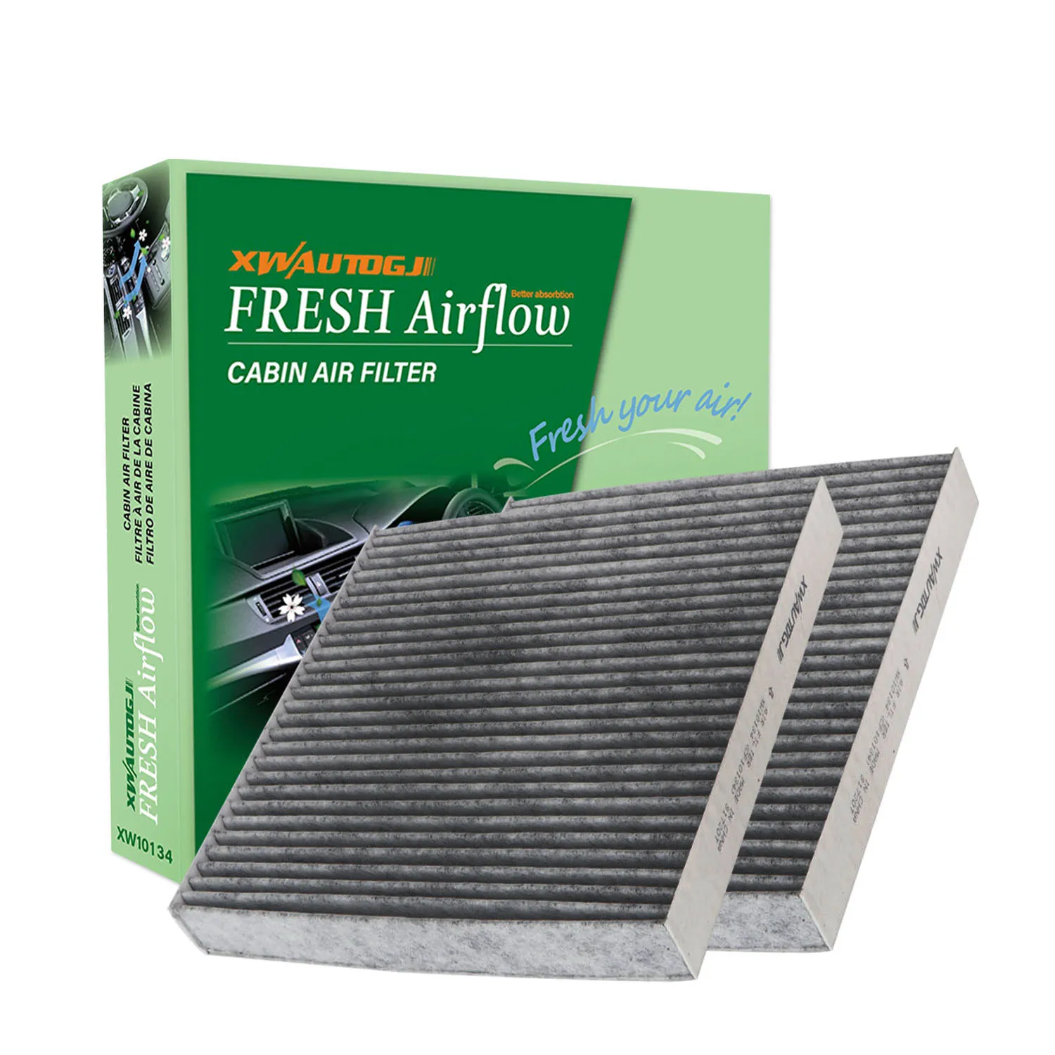 

2PCS Cabin Air Filter with Activated Carbon baking soda Replacement for Honda Acura Accord/Odyssey/Pilot/Ridgeline CF10134