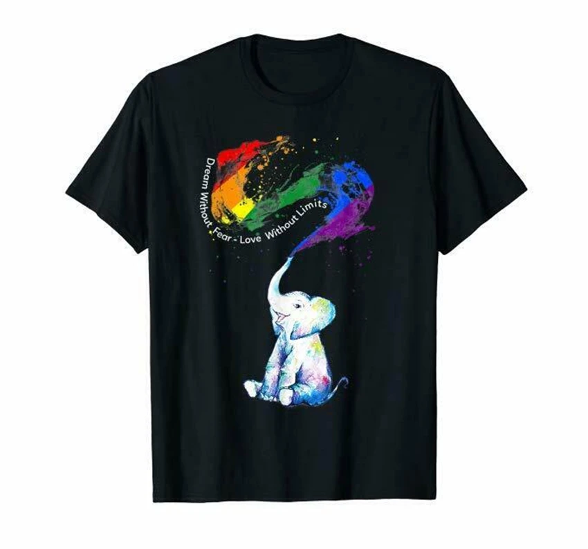 Фото Футболка с изображением слона ЛГБТ прайд подарки на месяц футболки новый модный