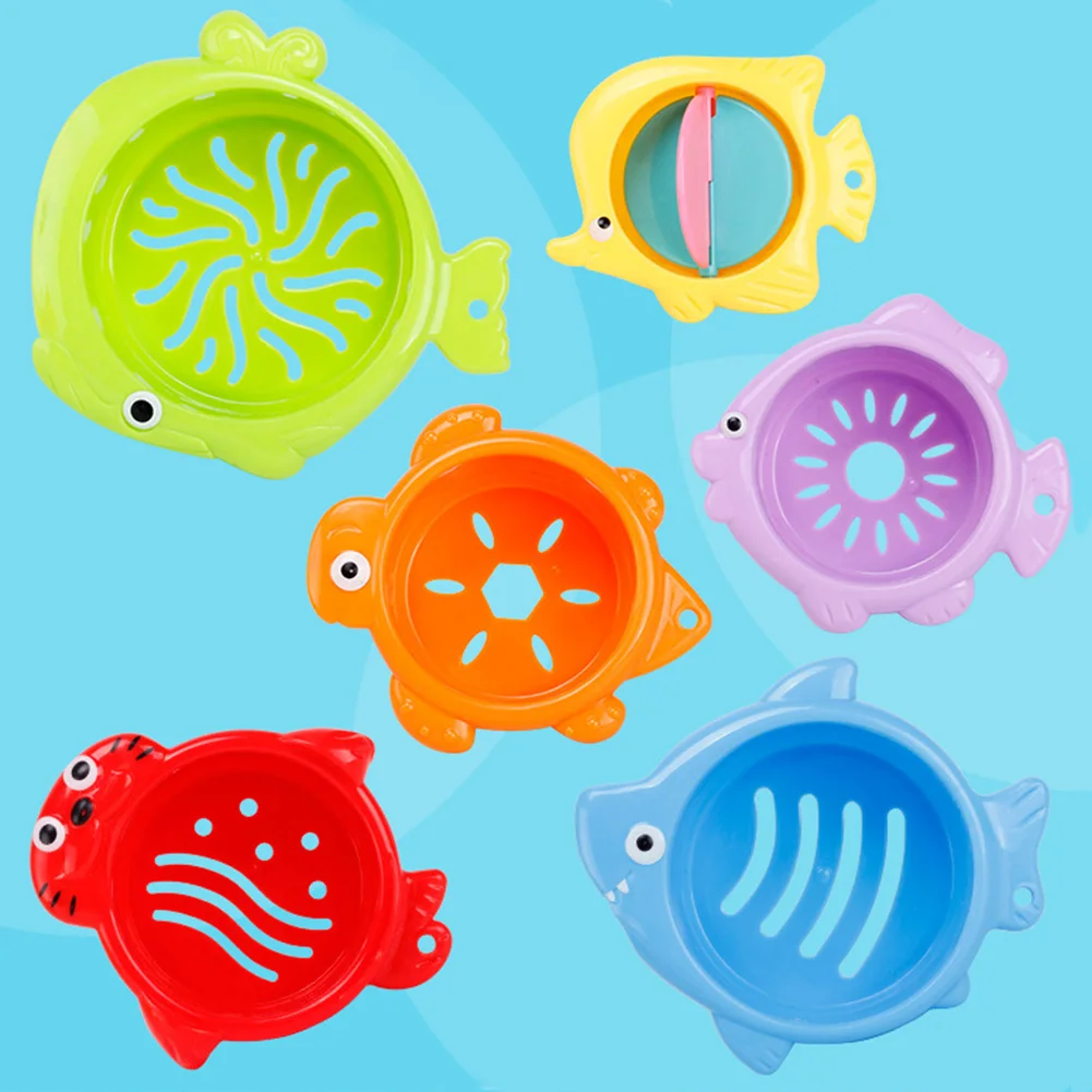 

6pcs Colorful Stacking Cups Baby Ring Tower Building Block Stacking Cup Early Education Interesting Bath Toys