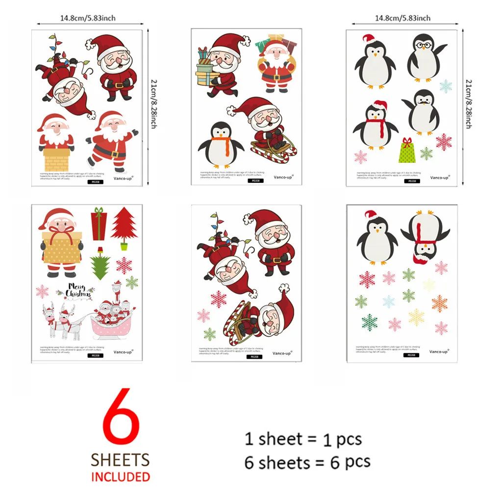 Наклейки на окна Рождественские декоративные наклейки сделай сам